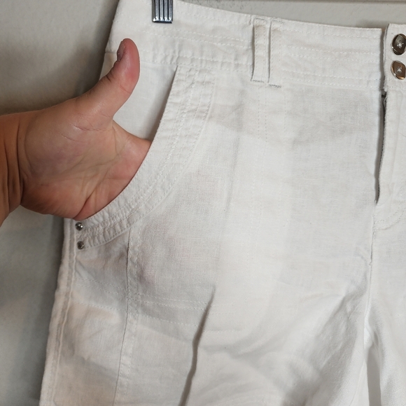INC Linen White 5" Shorts women's size 8 - Picture 2 of 16